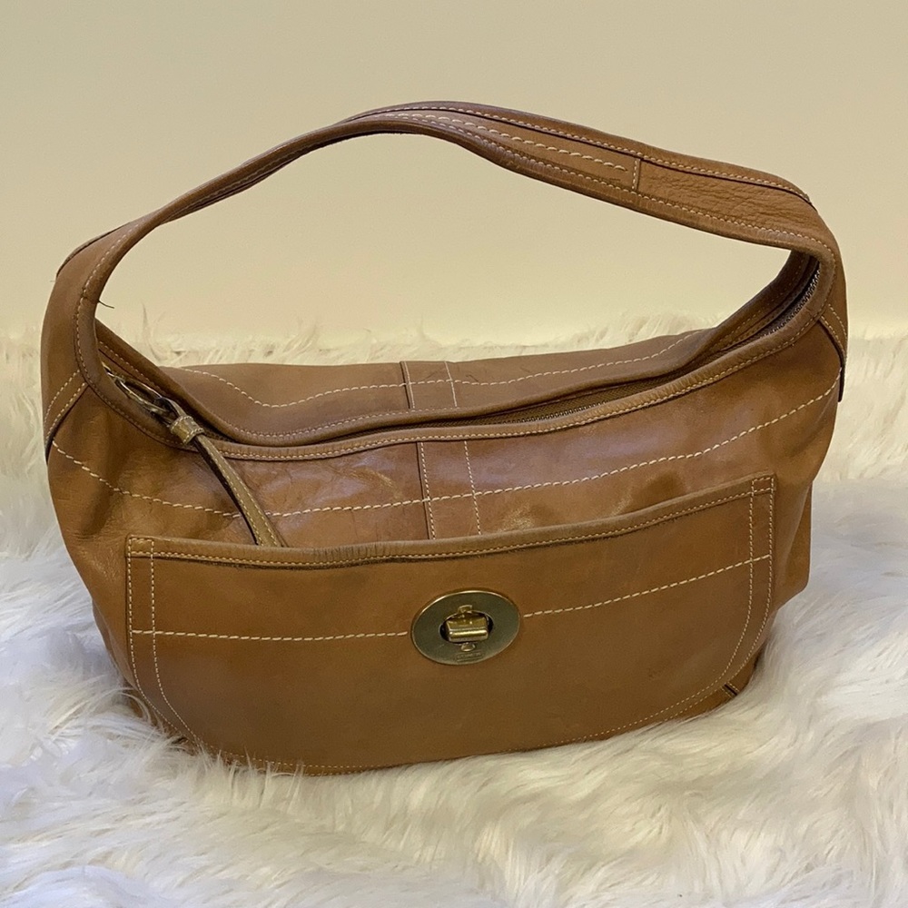 Coach Tan Leather Shoulder Bag